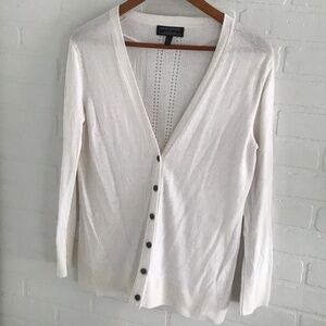 Banana Republic Women’s Knit Cardigan White Size M Petite